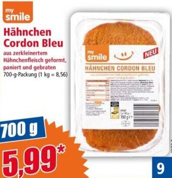 Norma my smile Hähnchen Cordon Bleu 700 g Packung Angebot