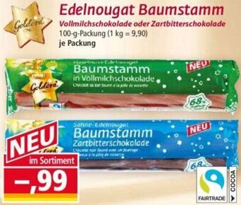 Norma Goldora Edelnougat Baumstamm 100 g Packung Angebot