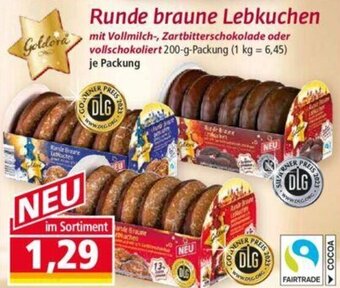 Norma Goldora Runde braune Lebkuchen 200 g Packung Angebot