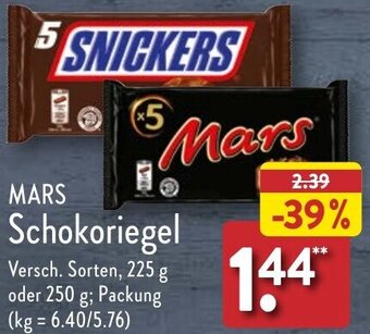 Aldi Nord MARS Schokoriegel 225 g oder 250 g Angebot