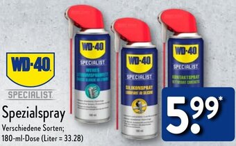 Aldi Nord WD-40 Spezialspray 180 ml Dose Angebot