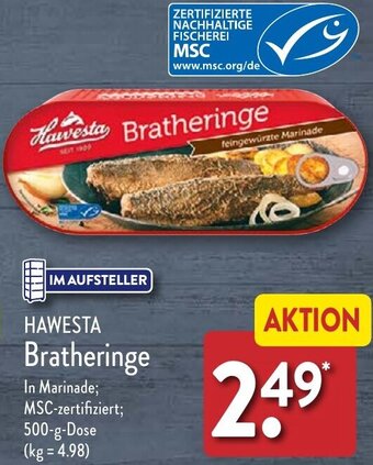 Aldi Nord HAWESTA Bratheringe 500 g Dose Angebot