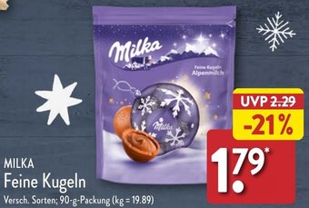 Aldi Nord MILKA Feine Kugeln 90 g Packung Angebot