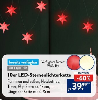 Aldi Nord amare 10er LED-Sternenlichterkette Angebot