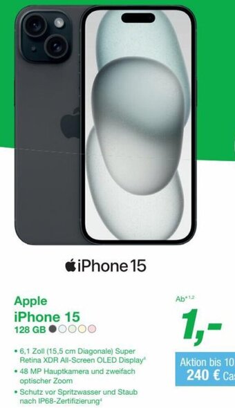 EP Apple iPhone 15 128 GB Angebot