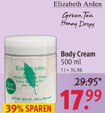 Rossmann Elizabeth Arden Green Tea Honey Drops Body Cream 500 ml Angebot