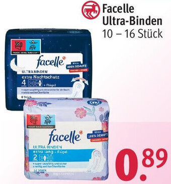 Rossmann Facelle Ultra-Binden 10 - 16 Stück Angebot