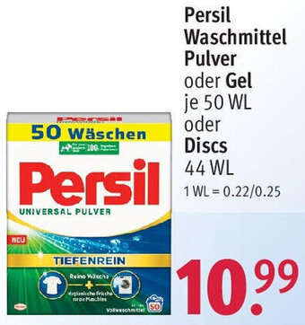 Rossmann Persil Waschmittel Pulver oder Gel 50 WL oder Discs 44 WL Angebot