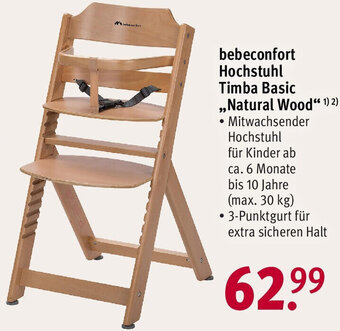 Rossmann bebeconfort Hochstuhl Timba Basic Natural Wood Angebot