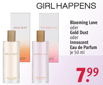 Rossmann GIRL HAPPENS Blooming Love oder Gold Dust oder Innoscent Eau de Parfum 50 ml Angebot