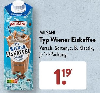 Aldi Süd MILSANI Typ Wiener Eiskaffee 1 L Packung Angebot