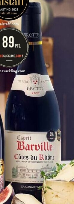 Aldi Süd ESPRIT BARVILLE 2022 Côtes du Rhône AOP 0,75 L Flasche Angebot