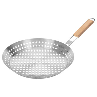 Sonderpreis Baumarkt Grillpfanne gelocht ø 30cm aus edelstahl mit klappgriff Angebot