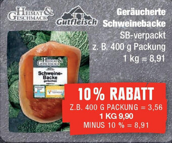 Marktkauf Gutfleisch Geräucherte Schweinebacke 400 g Packung Angebot