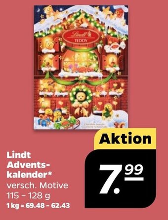 NETTO Lindt Advents-kalender 115 - 128 g Angebot