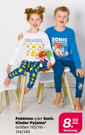 NETTO Pokémon oder Sonic Kinder Pyjama 110/116 - 134/140 Angebot