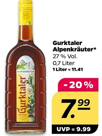 NETTO Gurktaler Alpenkräuter 0,7 Liter Angebot