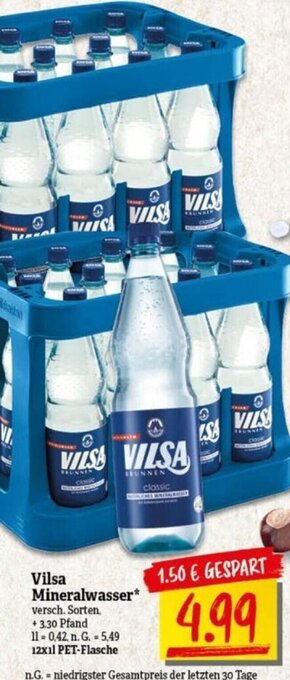 NP Discount Vilsa Mineralwasser 12*1L Angebot