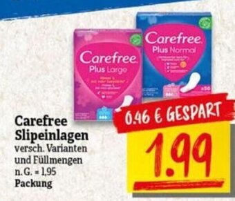 NP Discount Carefree Slipeinlagen Angebot