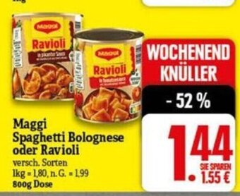 NP Discount Maggi Spaghetti Bolognese oder Ravioli 800g Angebot