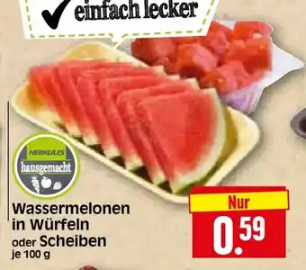 Edeka Herkules Wassermelonen in Würfeln oder Scheiben 100g Angebot