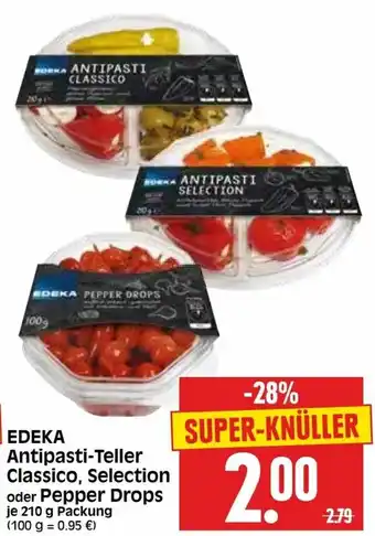 Edeka Herkules Edeka Antipasti Teller Classico, Selection oder Pepper Drops 210g Angebot