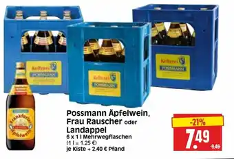 Edeka Herkules Possmann äpfelwein, Frau Rauscher oder Landappel 6x1L Angebot