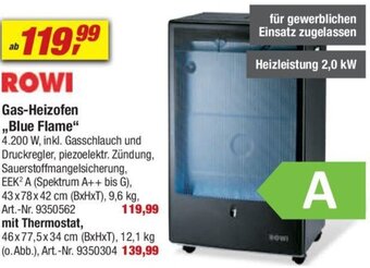 toom Baumarkt ROWI Gas-Heizofen Blue Flame Angebot