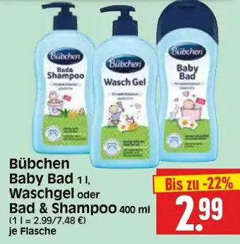 Edeka Herkules Bübchen Baby Bad 1L, Waschgel oder Bad & Shampoo 400ml Angebot