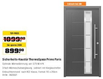 OBI Sicherheits Haustür ThermoSpace Prime Paris Angebot