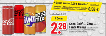 trinkgut Coca-Cola auch Zero oder Fanta Orange 4*330ml Angebot