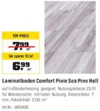 OBI Laminatboden Comfort Pinie Sea Pine Hell Angebot