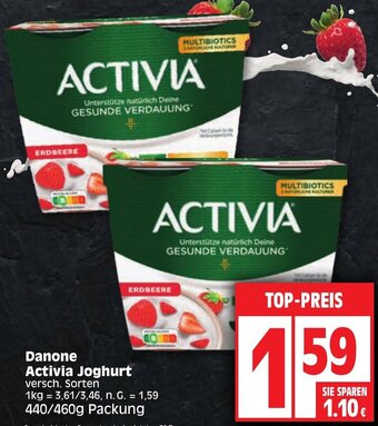 Edeka Danone Activia Joghurt 440/460 g Packung Angebot