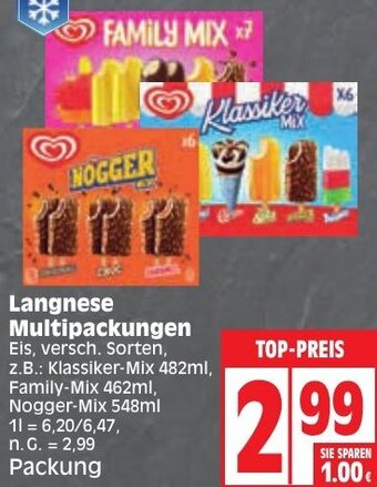 Edeka Langnese Multipackungen Angebot