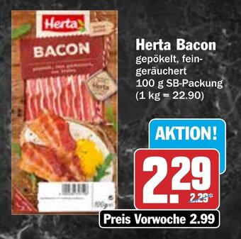 Hit Herta Bacon 100 g SB-Packung Angebot