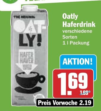 Hit Oatly Haferdrink 1 l Packung Angebot