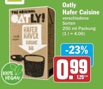 Hit Oatly Hafer Cuisine 250 ml Packung Angebot