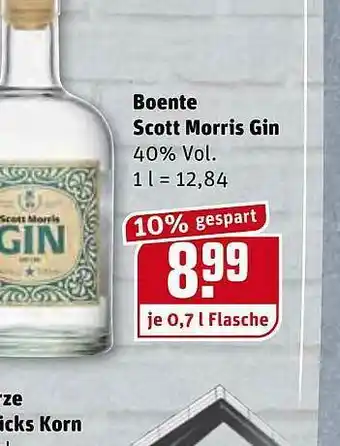 REWE Kaufpark Boente Scott Morris Gin Angebot