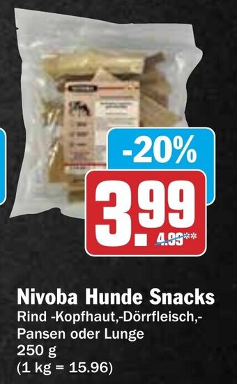 Hit Nivoba Hunde Snacks 250 g Angebot