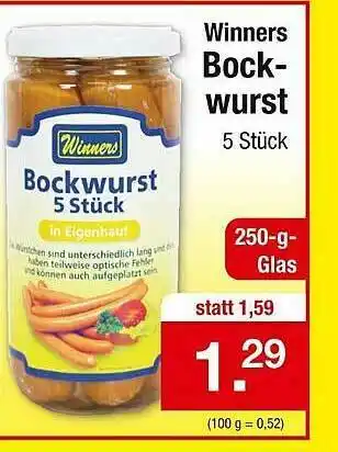 Zimmermann Winners Bock Wurst Angebot