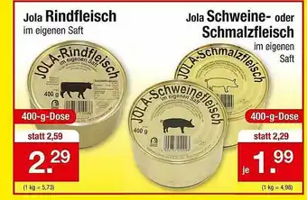 Zimmermann Jola Rindfleisch, Jola Schweine Oder Schmalzfleisch Angebot