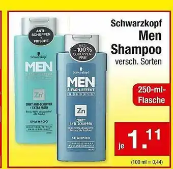 Zimmermann Schwarzkopf Men Shampoo Angebot