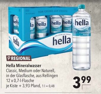 CITTI Markt Hella Mineralwasser Classic, Medium oder Naturell, 12*700ml Angebot