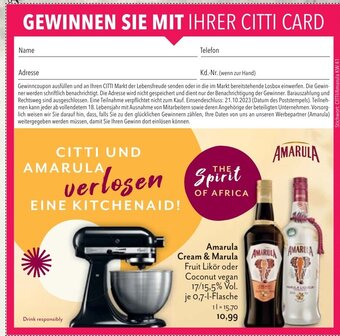 CITTI Markt Amarula Cream & Marula Fruit Likör oder Coconut vegan 17/15,5% Vol. je 0,7-L Angebot