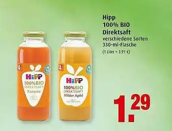 Markant Hipp 100% Bio Direktsaft Angebot