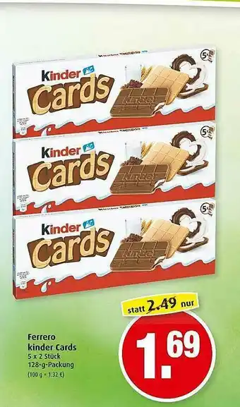 Markant Ferrero Kinder Cards Angebot