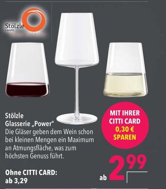 CITTI Markt Stölzle Glasserie ,,Power" Angebot