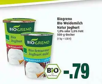 Markant Biogreno Bio Weidemilch Natur Joghurt Angebot