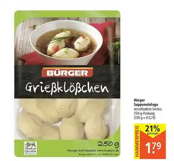 Marktkauf Bürger Suppeneinlage Angebot