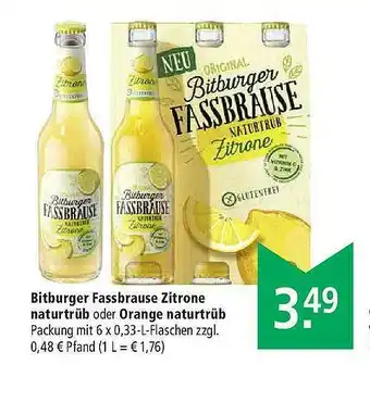 Marktkauf Bitburger Fassbrause Zitrone Naturtrüb Oder Orange Naturtrüb Angebot